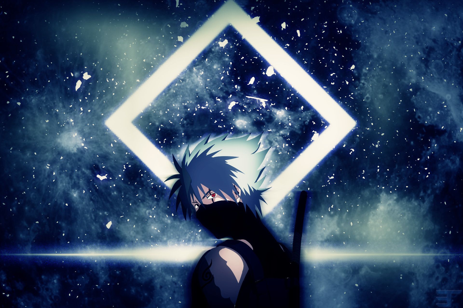 Kakashi Naruto sfondo blu, 1920x1280 WUXGA, Laptop