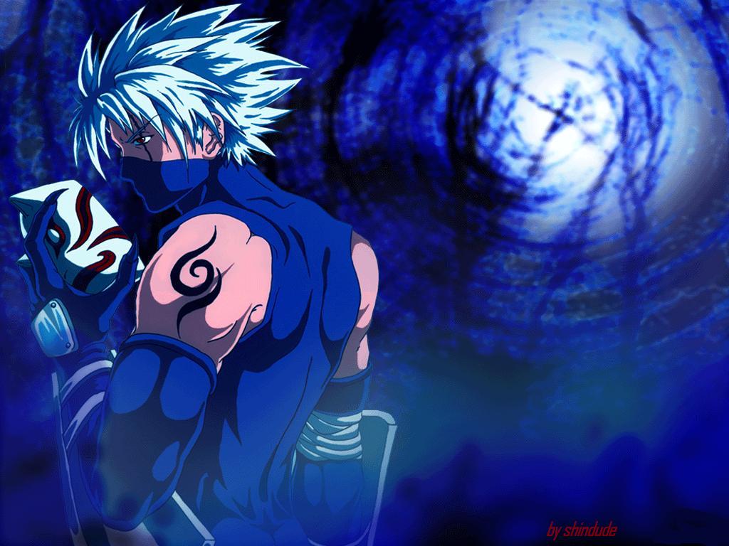 Kakashi Naruto sfondo blu, 1024x768 HD, Desktop