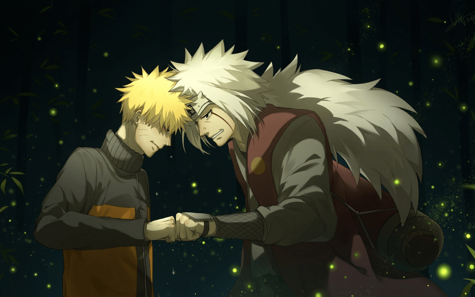 Naruto e Jiraiya, stretta di mano, 1920x1200 WUXGA, Desktop