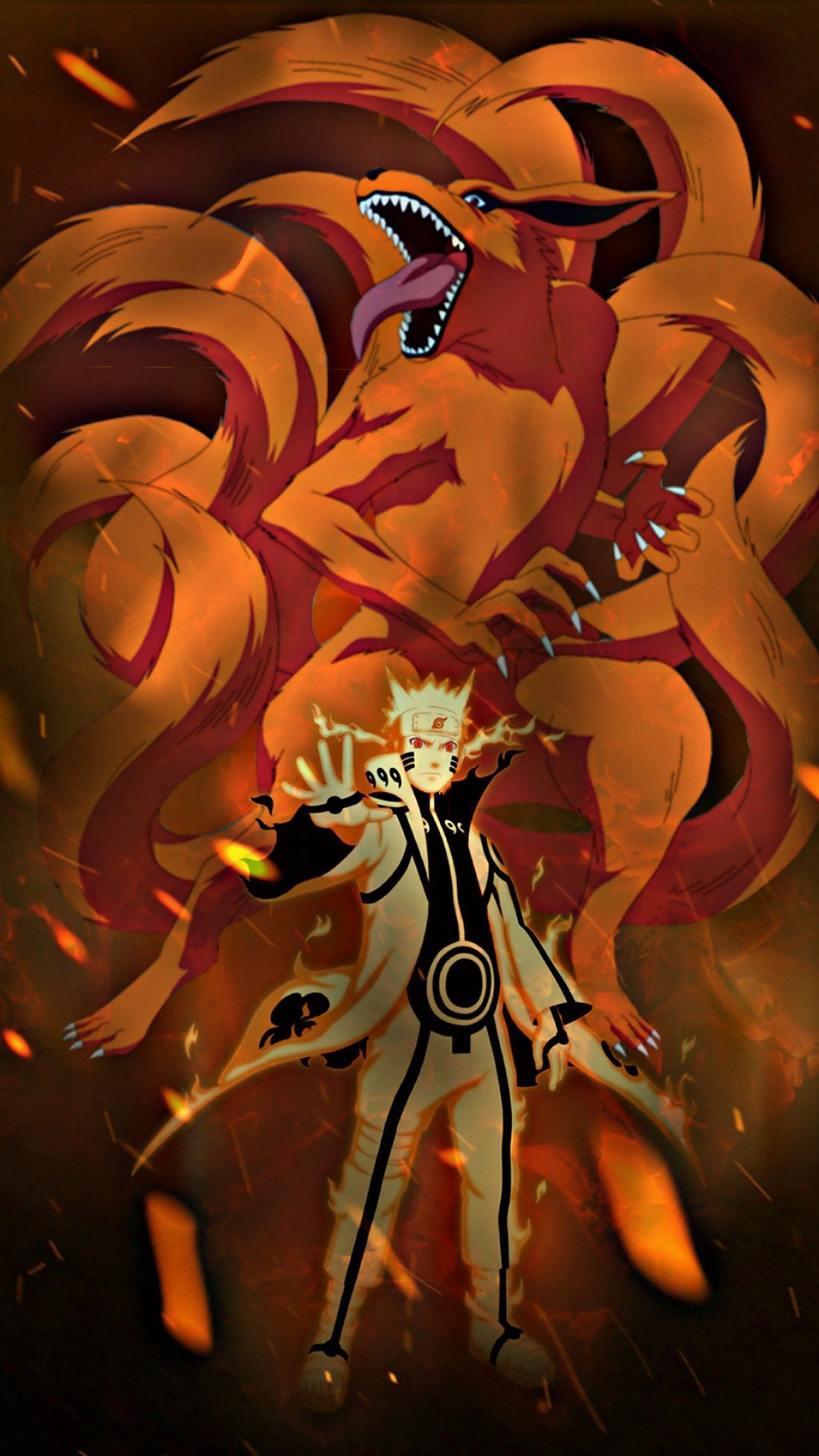 Naruto modalità Kurama arancione, 1288x2289 Full HD Verticale, iPhone