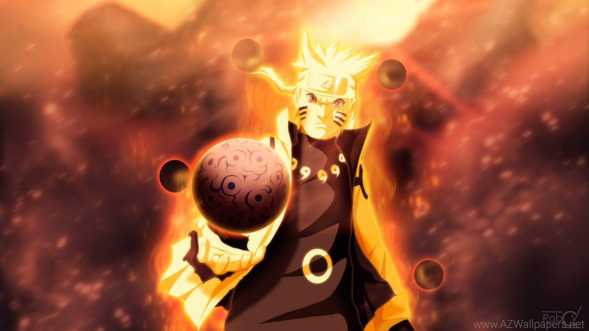 Naruto modalità Kurama, energia dorata, 1920x1080 1080p, PC Desktop