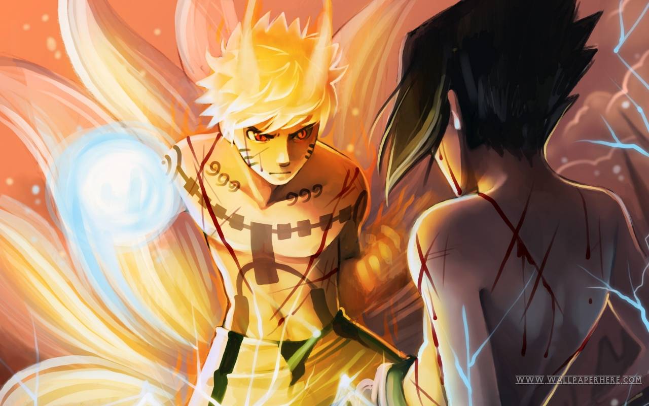 Naruto modalita Kurama, Sasuke, clan Uchiha, 1280x800 720p, Laptop