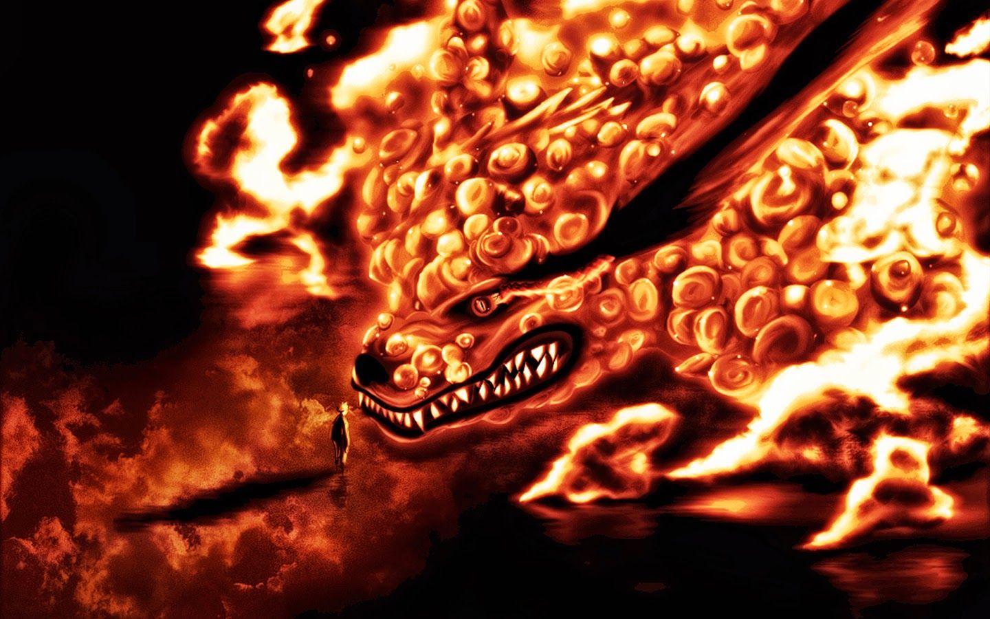 Kurama volpe di fuoco Naruto, 1440x900 HD, Desktop
