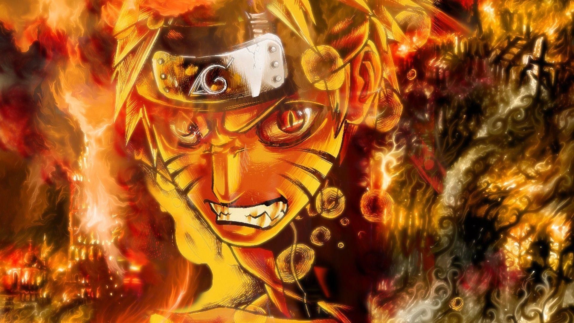 Naruto modalità Kurama fiamme, 1920x1080 Full HD, Desktop