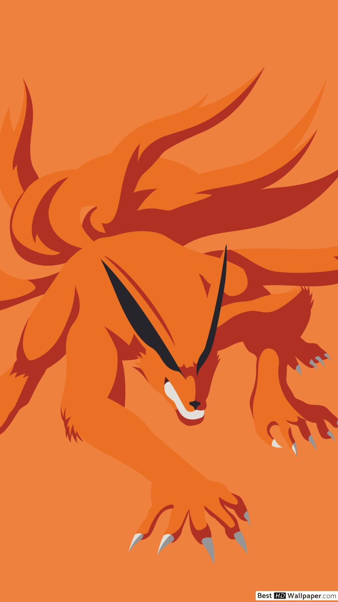 Kurama volpe Naruto arancione, 1080x1920 Full HD Verticale, Smartphone