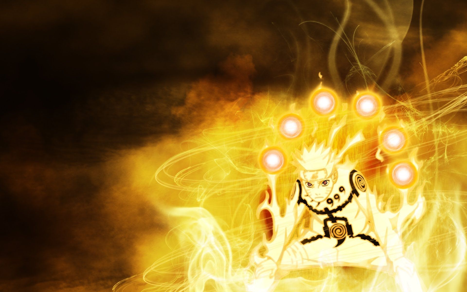 Naruto modalità Kurama fiamme dorate, 1920x1200 Full HD+, Desktop