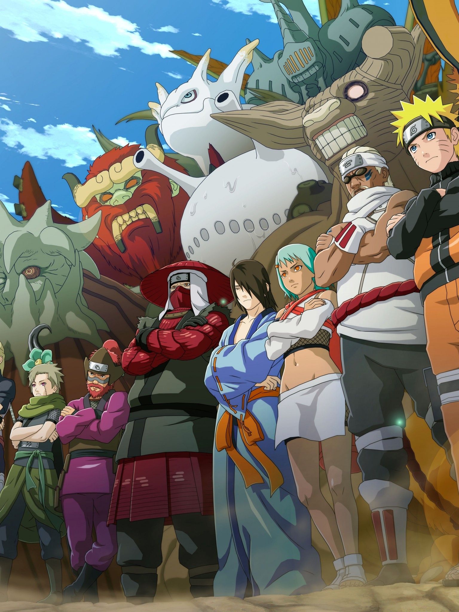 Naruto jinchuriki con bestie con coda, 1536x2048 Full HD Verticale, Smartphone