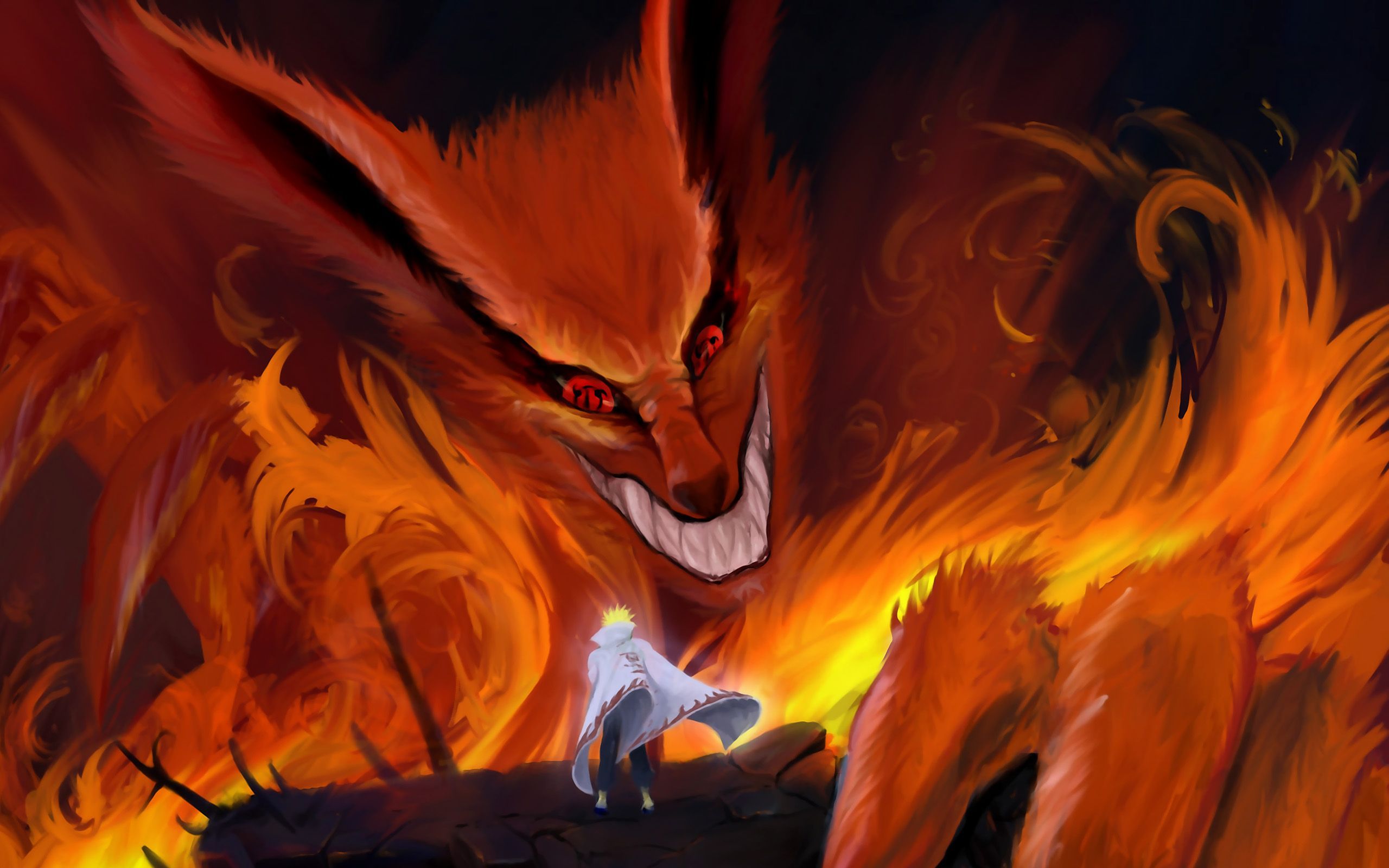 Naruto e Kurama volpe demone, 2560x1600 2K+, MacBook Pro