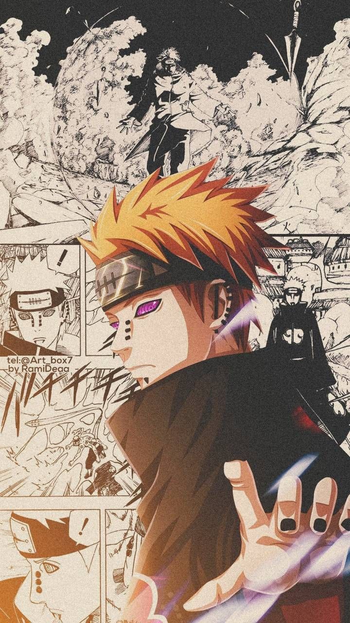 Pain Naruto manga collage, ninja, 720x1280 Verticale, iPhone Air