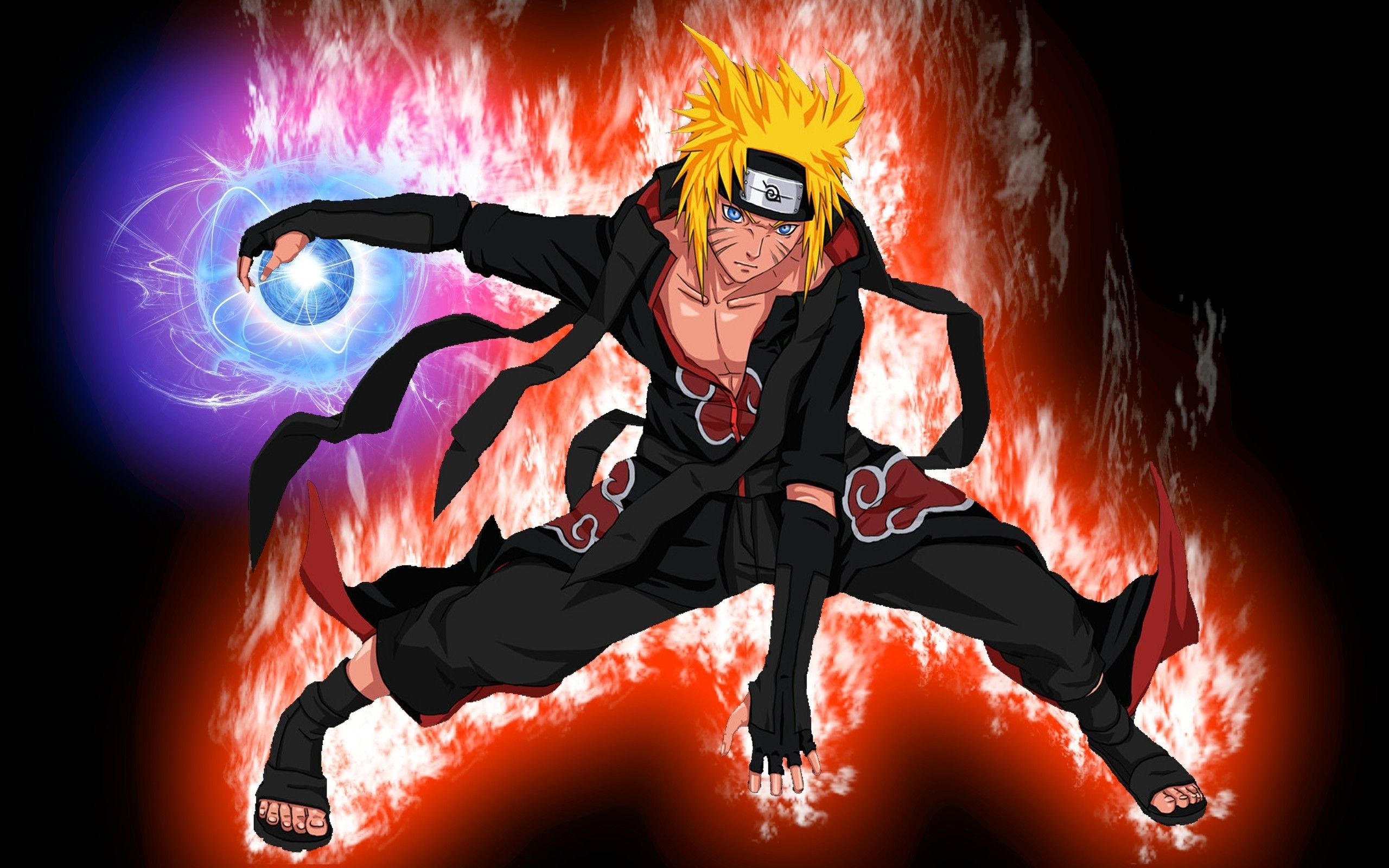 Naruto akatsuki rasengan fiamme, 2560x1600 2K+, PC