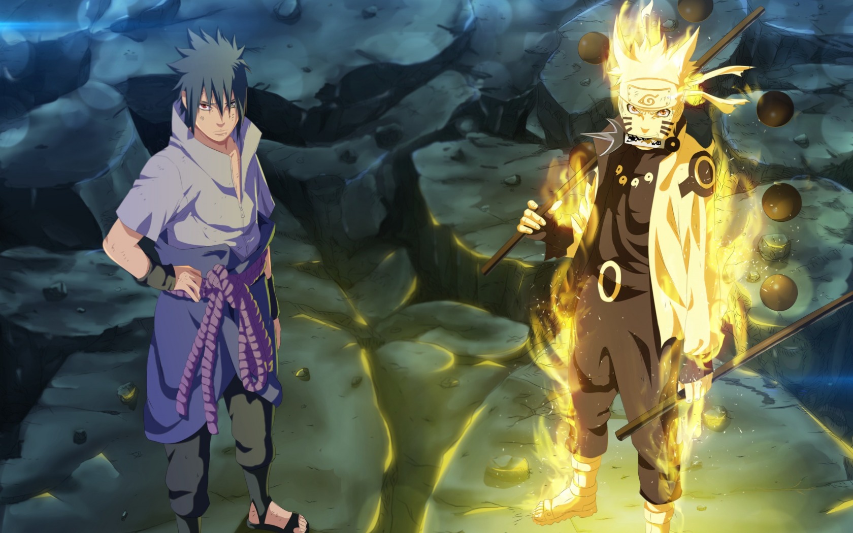 Naruto e Sasuke, Naruto Shippuden, ninja, 1680x1050 HD Ready, Desktop