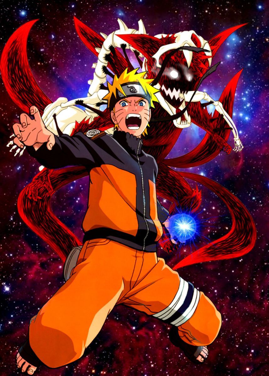 Naruto con Kurama chakra rosso, ninja, 857x1200 Verticale, Telefono