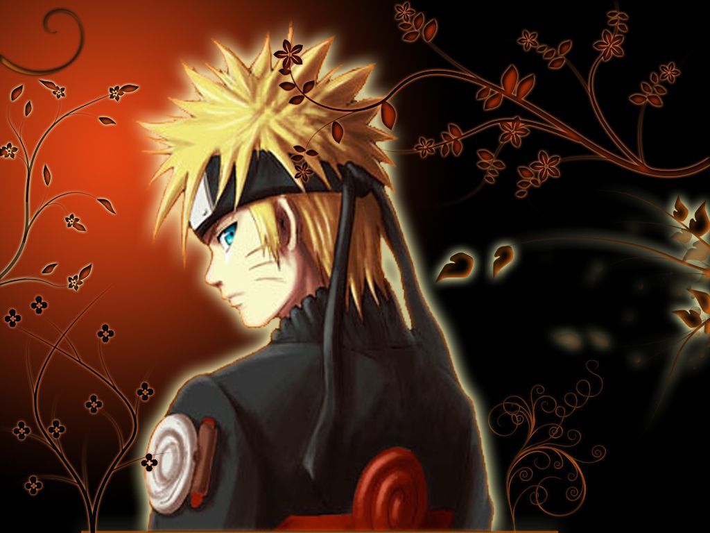 Naruto Uzumaki anime sfondo floreale, 1024x768 HD, Laptop