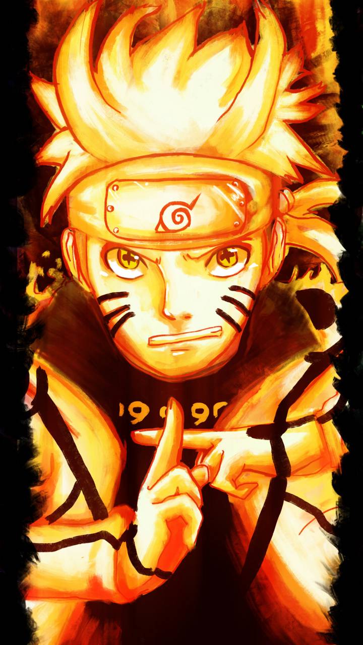 Naruto Uzumaki arancione fiamme, 720x1280 Verticale, Mobile