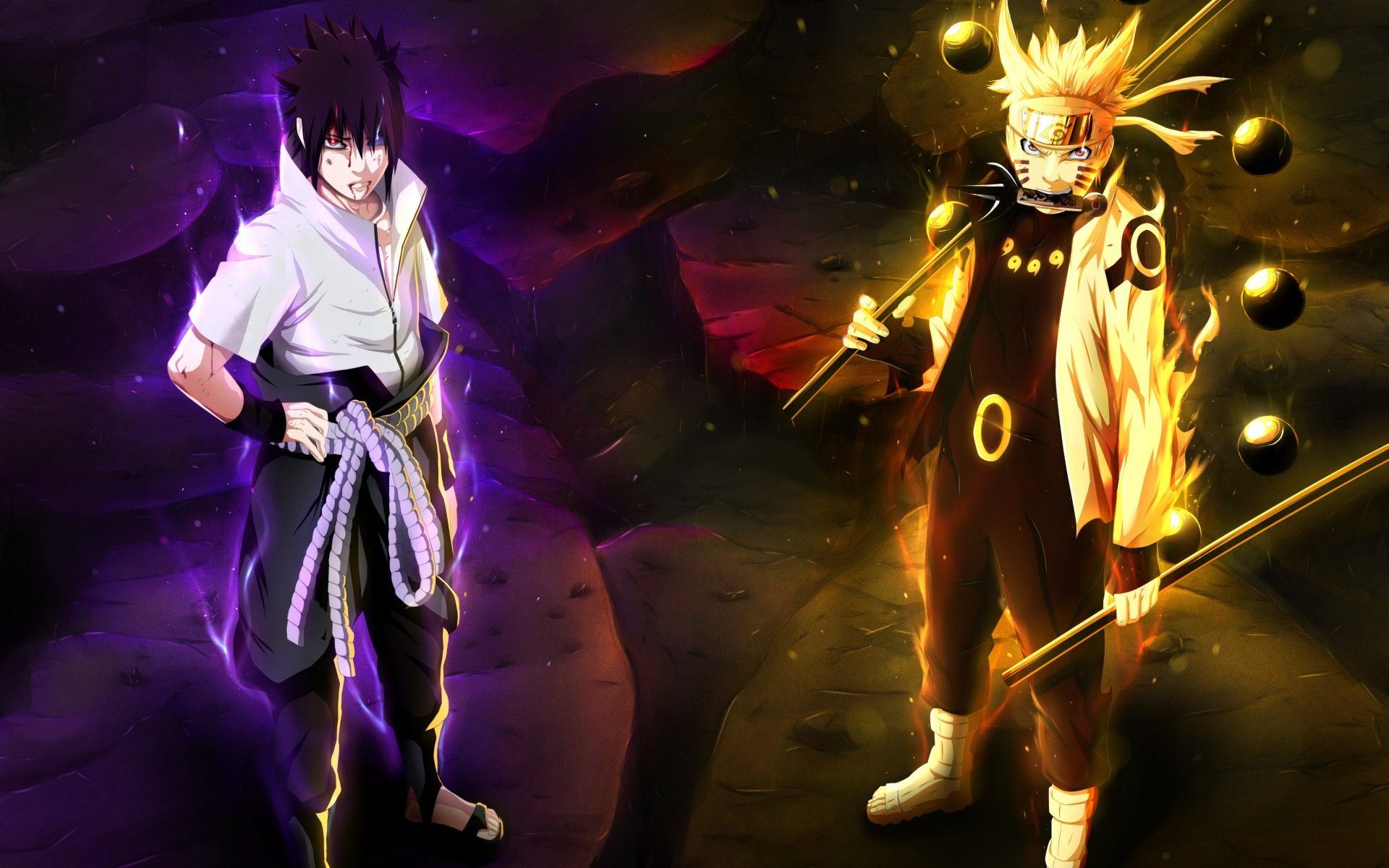 Naruto e Sasuke Uchiha, Anime, 1920x1200 WUXGA, Desktop