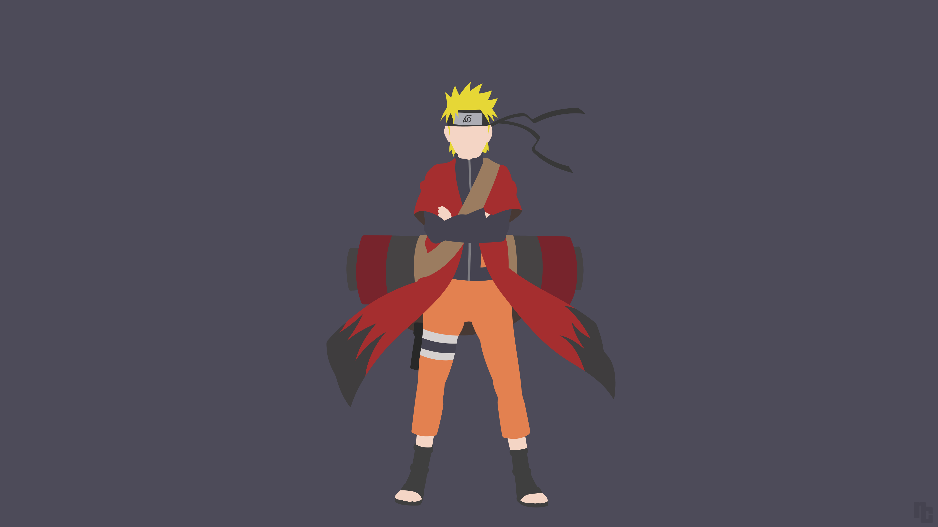 Naruto Uzumaki minimalista, 3840x2160 4K Ultra HD, Monitor 4K