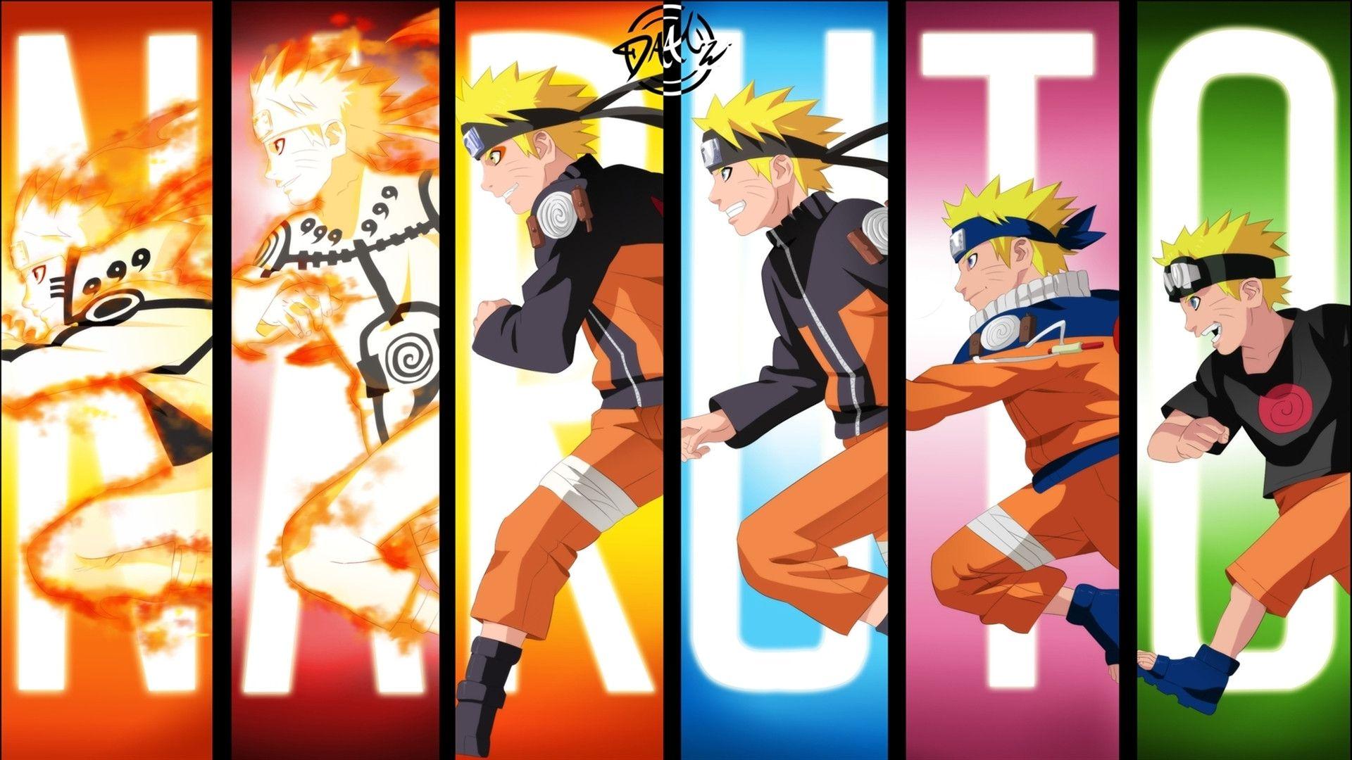 Naruto Uzumaki collage colorato, 1920x1080 Full HD 1080p, PC Desktop