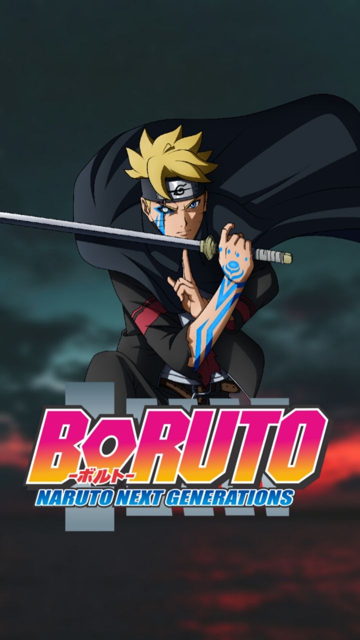 Boruto con spada, cielo rosso, 720x1280 Verticale, Mobile