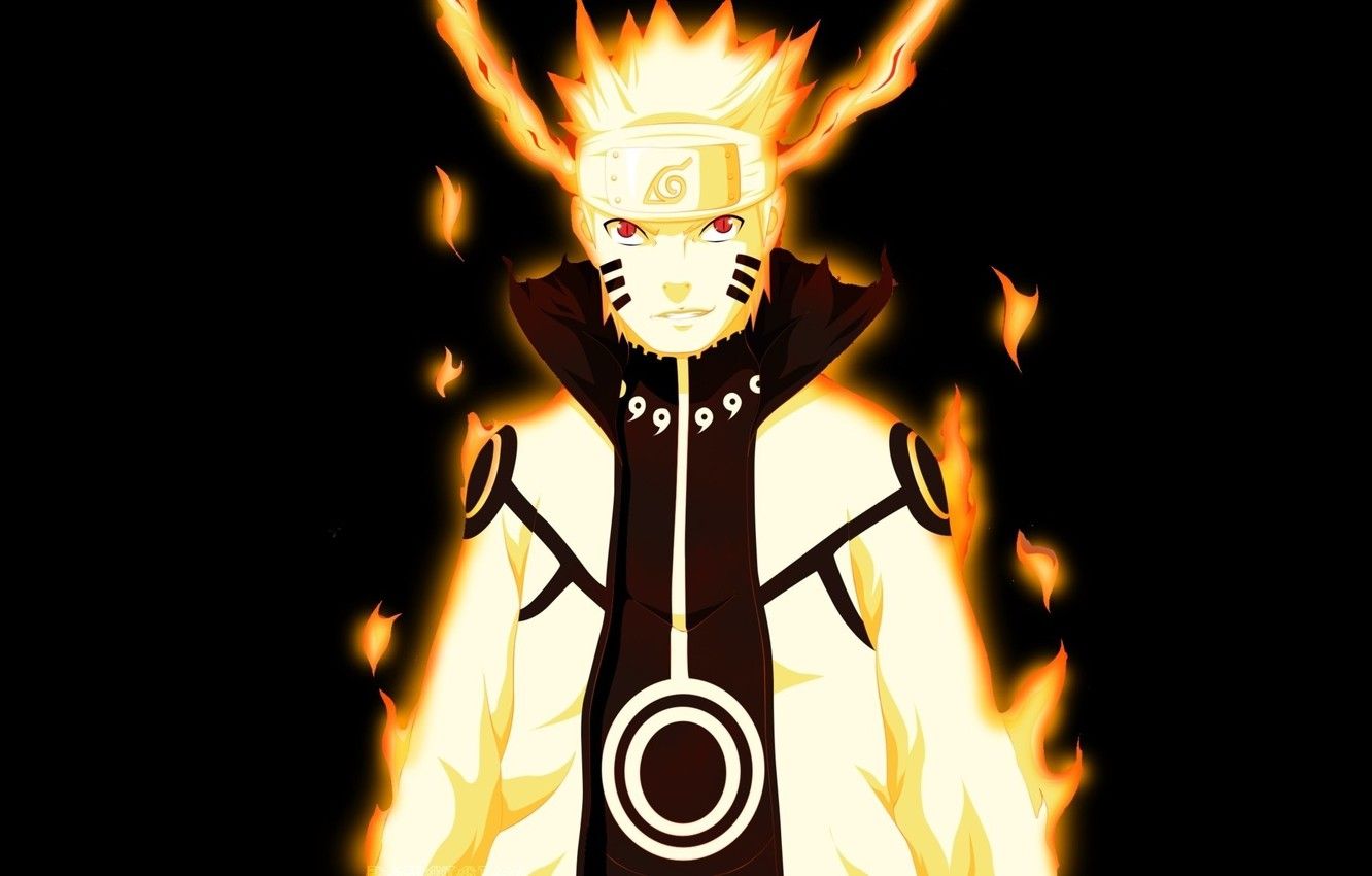 Naruto modalità Kyuubi fiamme, 1332x850 720p, Laptop