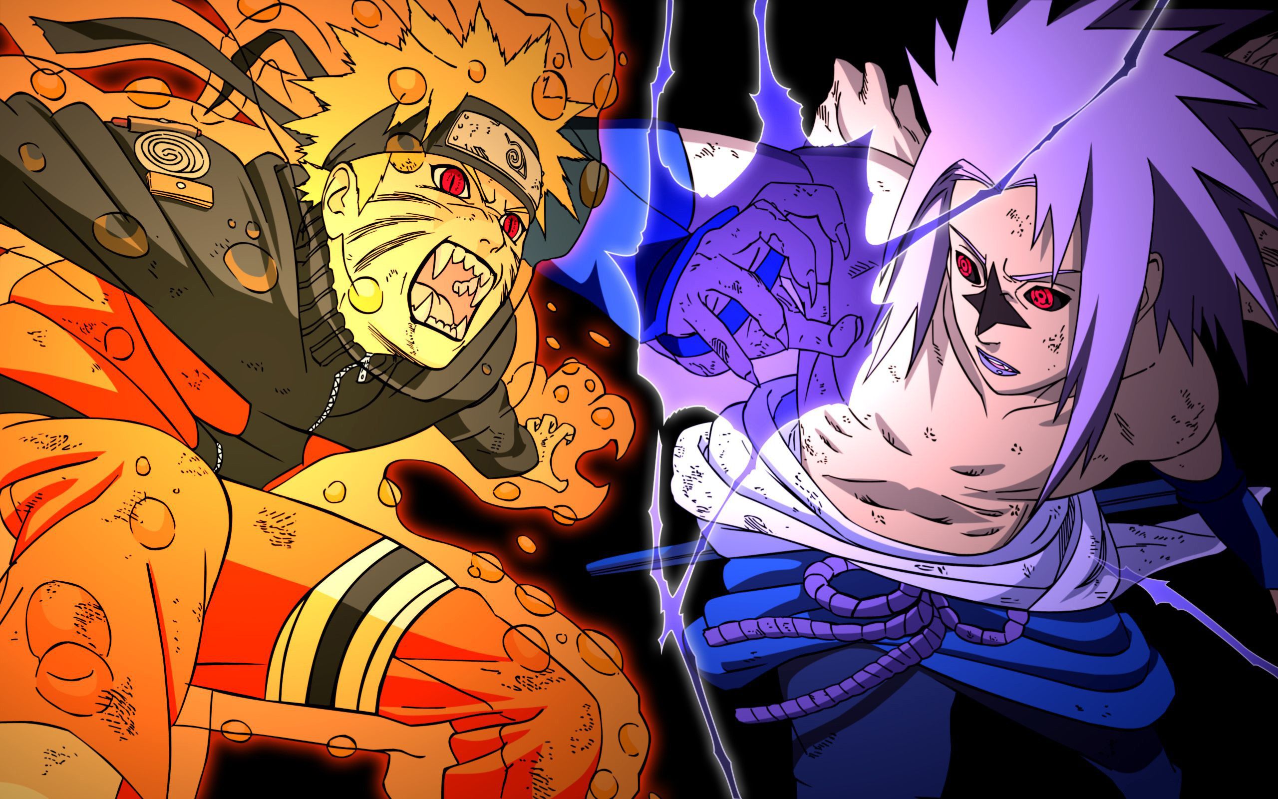Naruto vs Sasuke scontro, Konoha, 2560x1600 WQXGA, Desktop