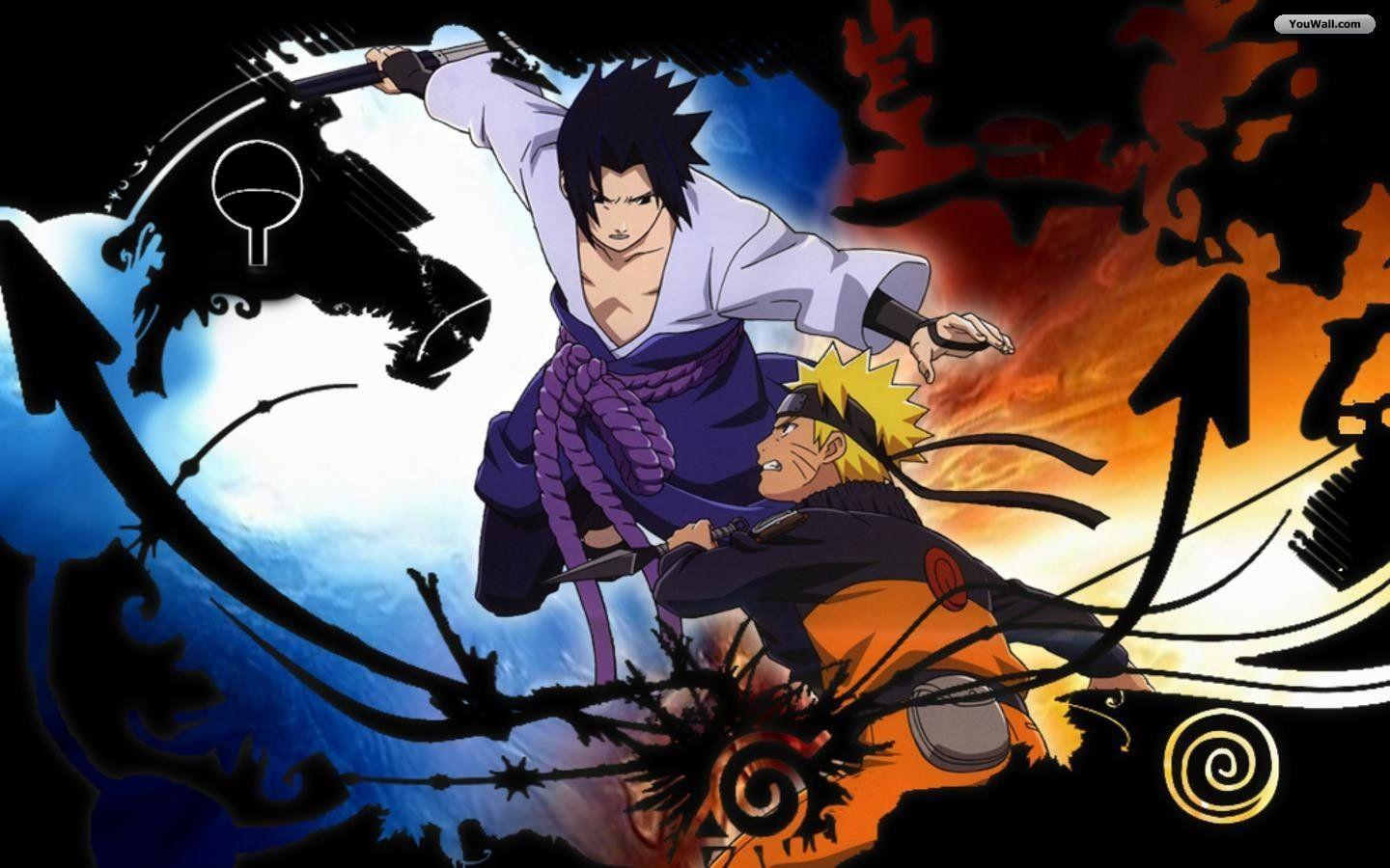 Naruto e Sasuke combattimento, clan Uchiha, 1440x900 720p, PC