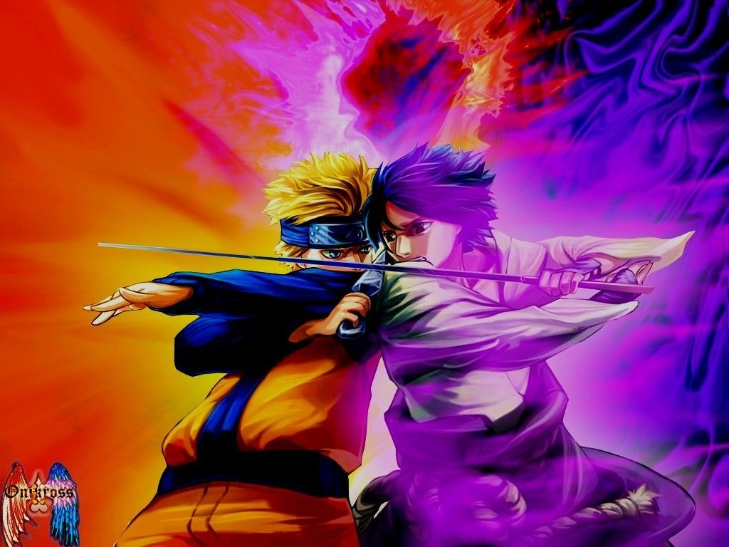 Naruto vs Sasuke combattimento, 1024x768 HD, Desktop