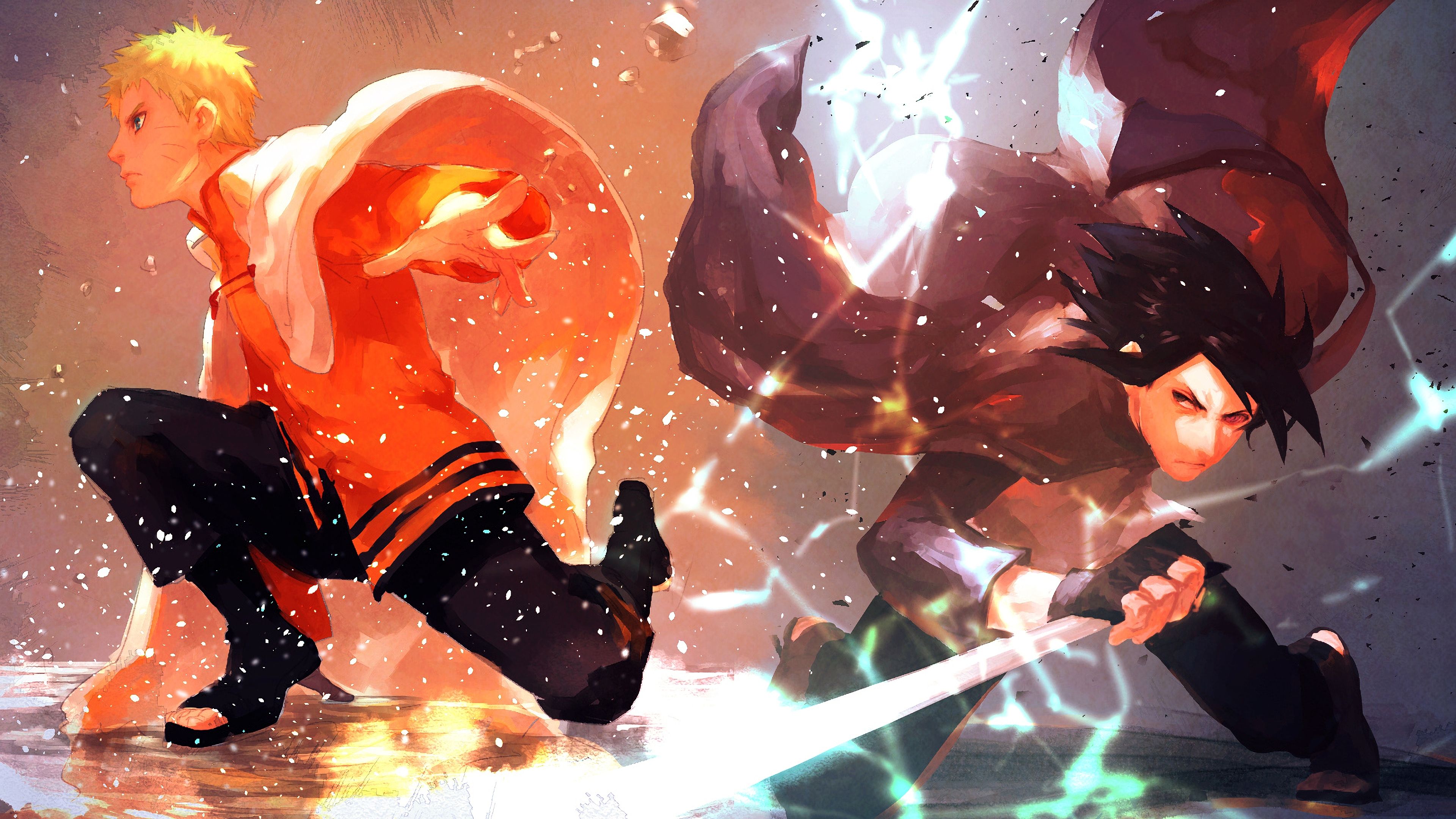 Naruto vs Sasuke scontro, 3840x2160 Ultra HD, 4K TV