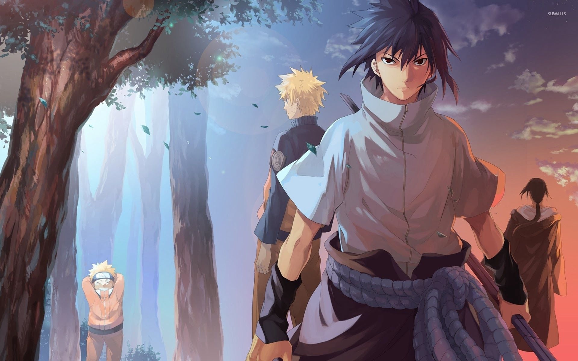 Naruto e Sasuke, foresta, 1920x1200 Full HD+ WUXGA, Desktop
