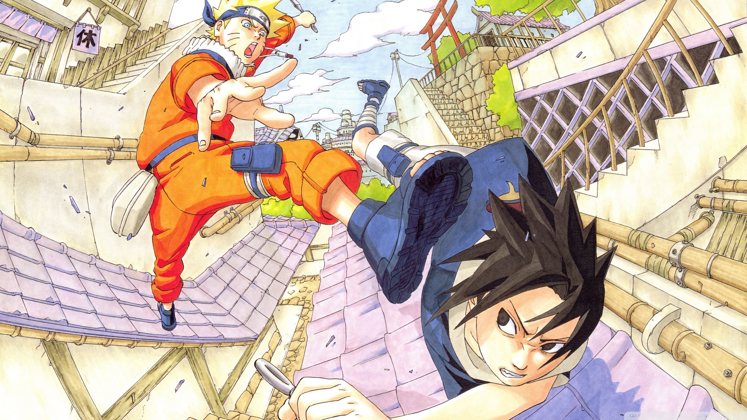 Naruto e Sasuke combattimento, 2400x1350 Hi-Res, PC Desktop