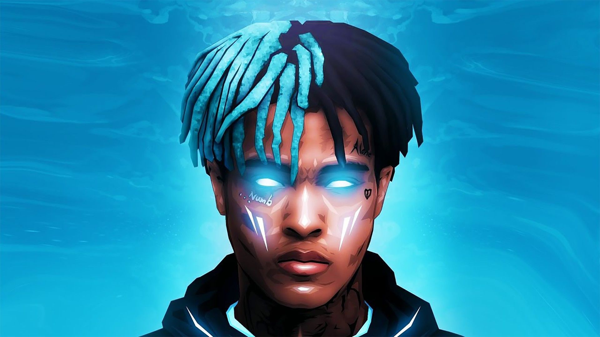 Ritratto XXXTentacion occhi blu luminosi, 1920x1080 1080p, Desktop