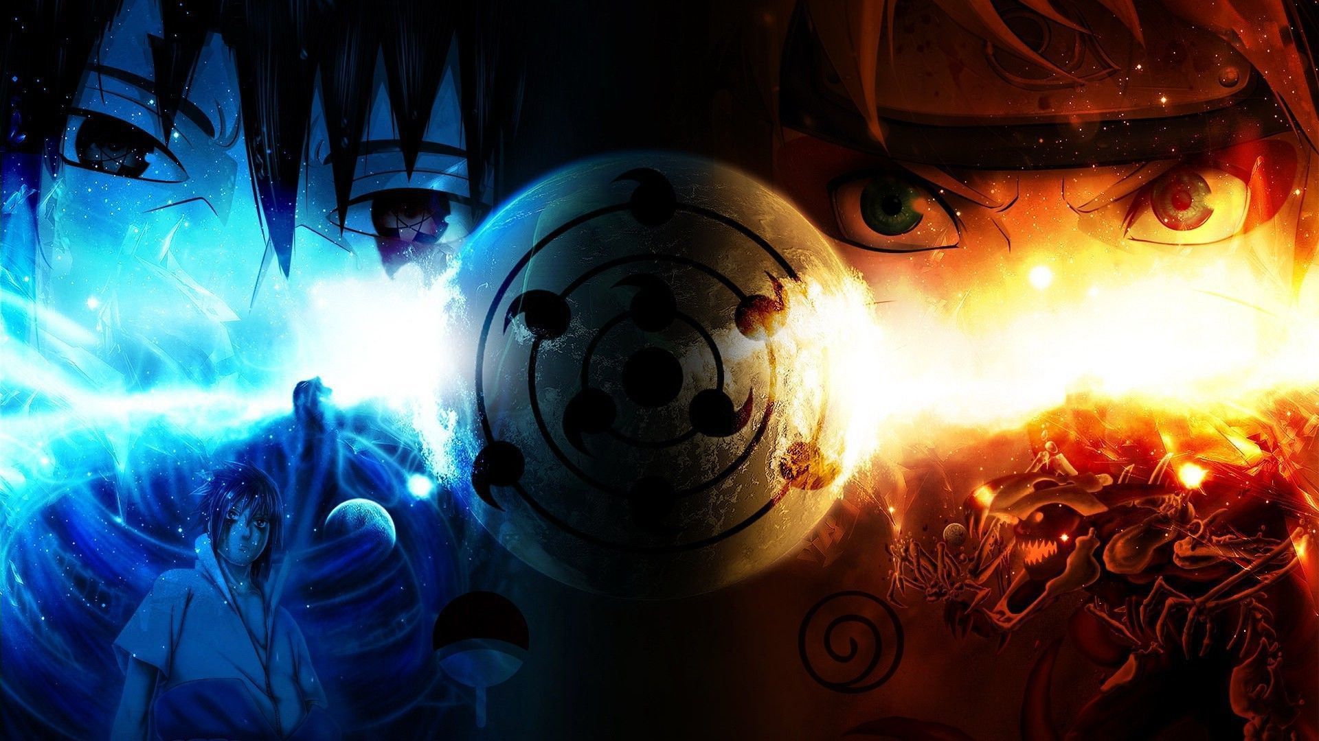 Naruto e Sasuke occhi, sfondo 1920x1080 Full HD, PC Desktop