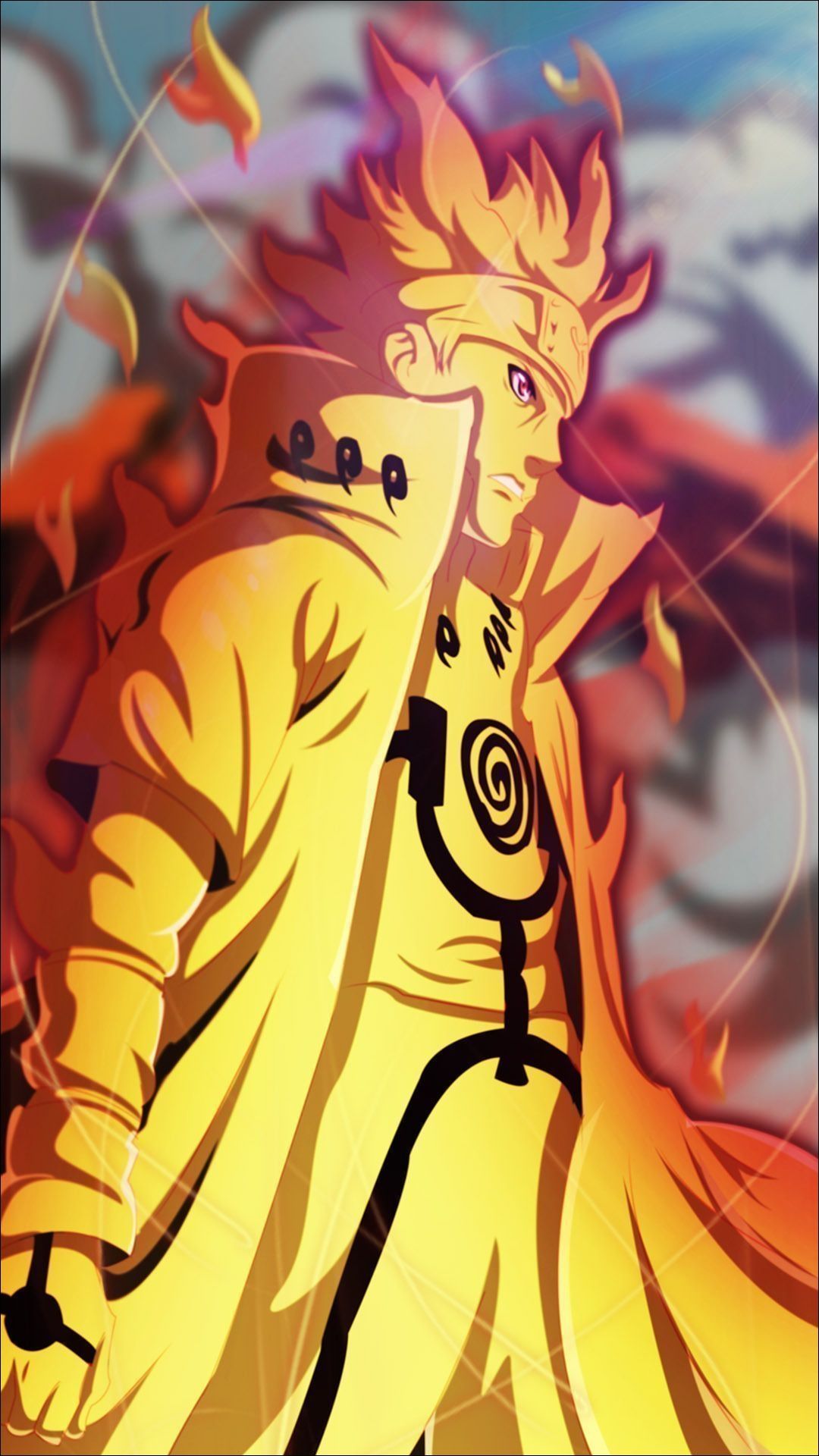 Naruto modalità Kyuubi dorata, sfondo 1080x1920 Full HD Verticale, iPhone
