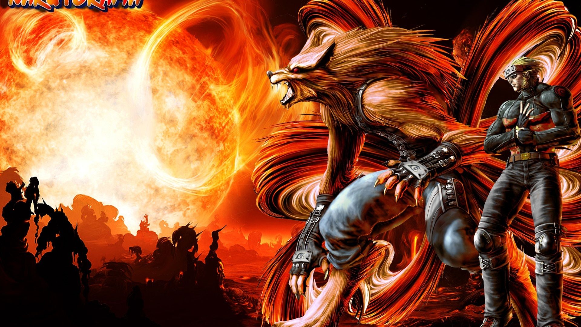 Naruto e Nine Tails Kyuubi, sfondi 1920x1080 Full HD, PC Desktop