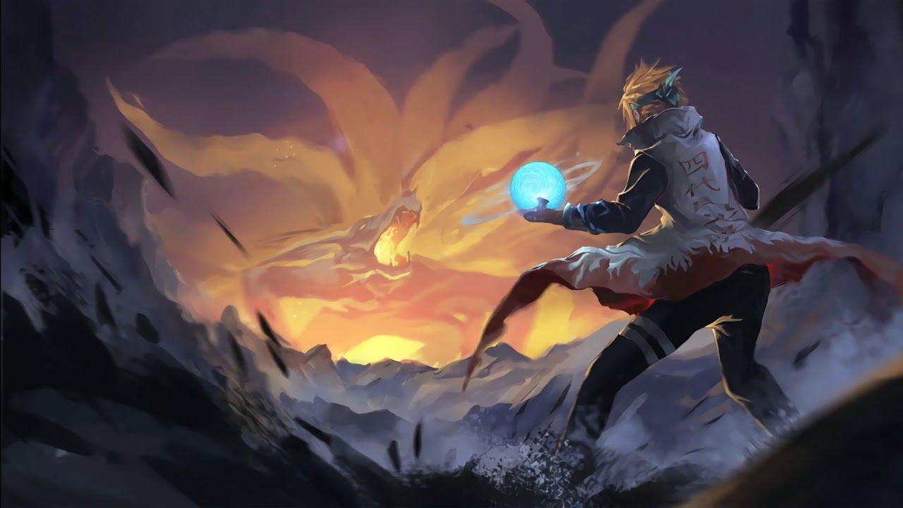 Naruto Rasengan tramonto montagne, sfondo 1280x720 HD, Desktop