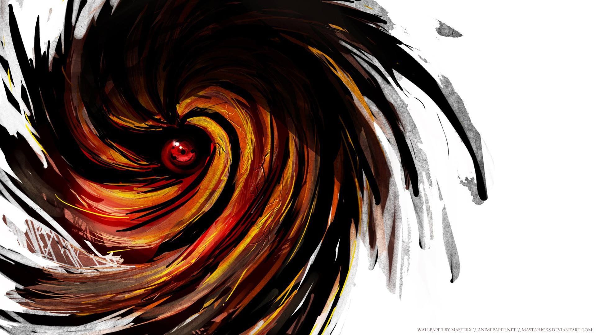 Vortice astratto nero arancione, sfondi Naruto, 1920x1080 1080p, Desktop