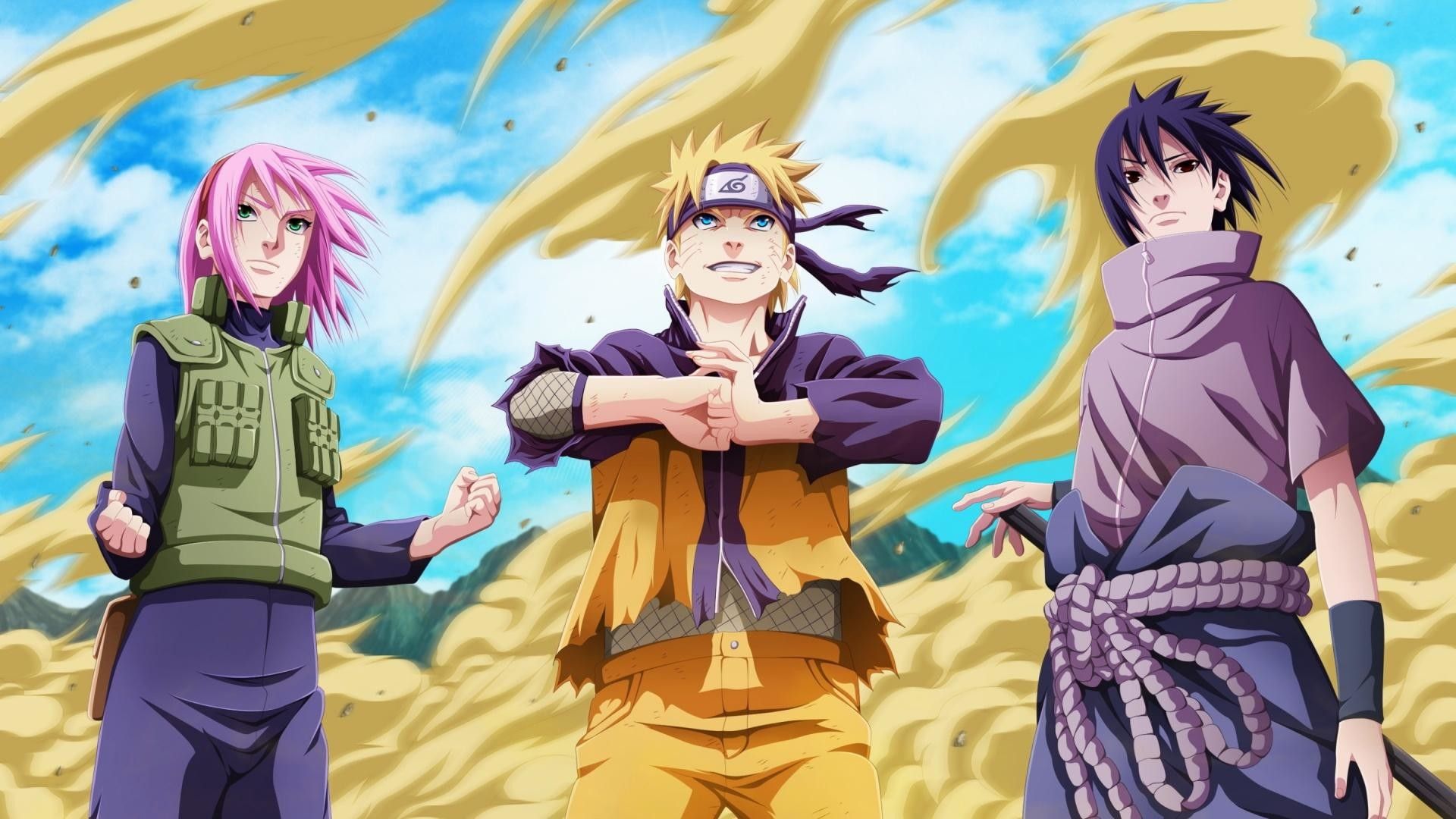 Naruto, Sakura e Sasuke, Sakura Haruno, sfondo 1920x1080 Full HD 1080p, PC