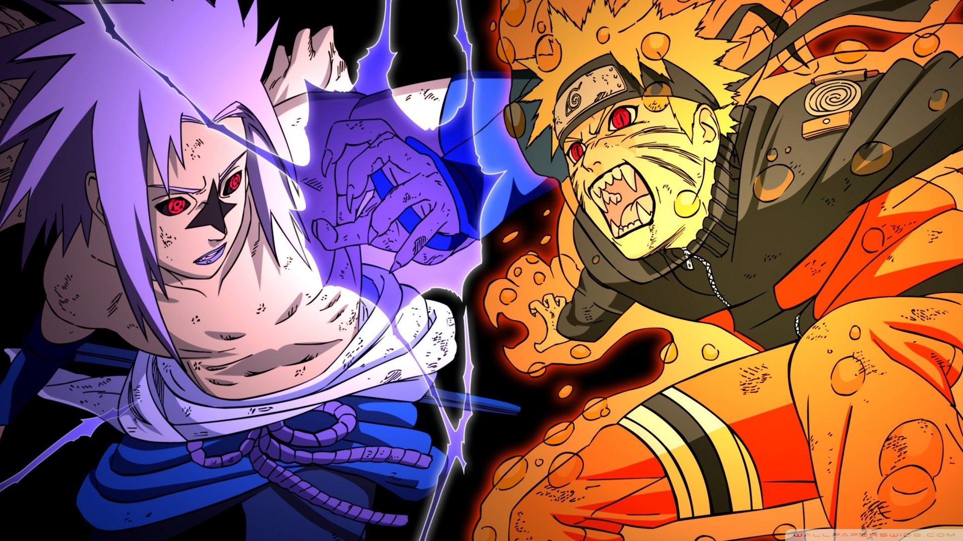 Naruto e Sasuke scontro, sfondo 1920x1080 Full HD 1080p, Desktop