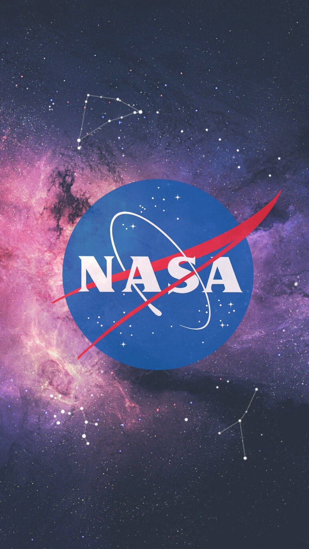 Logo NASA su nebulosa, 1080x1920 Verticale, Telefono