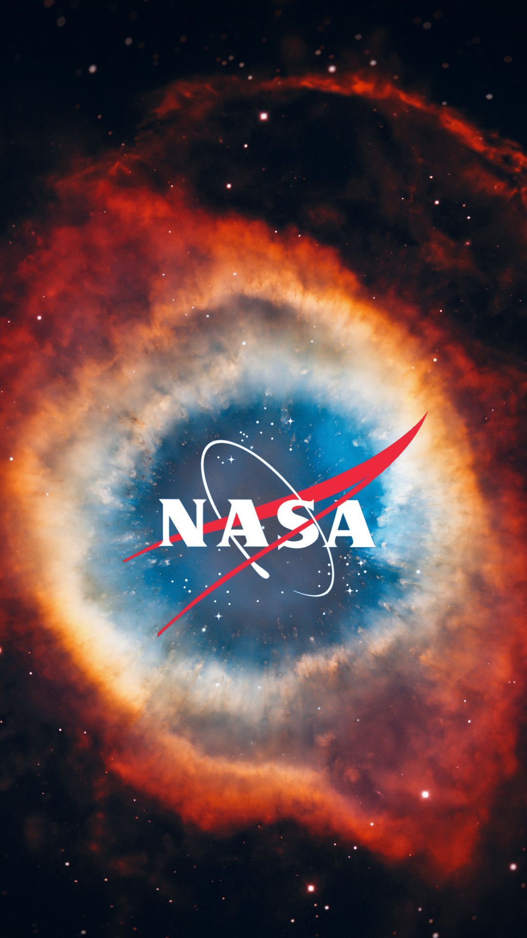 Logo NASA su nebulosa, 1080x1920 Verticale, Telefono