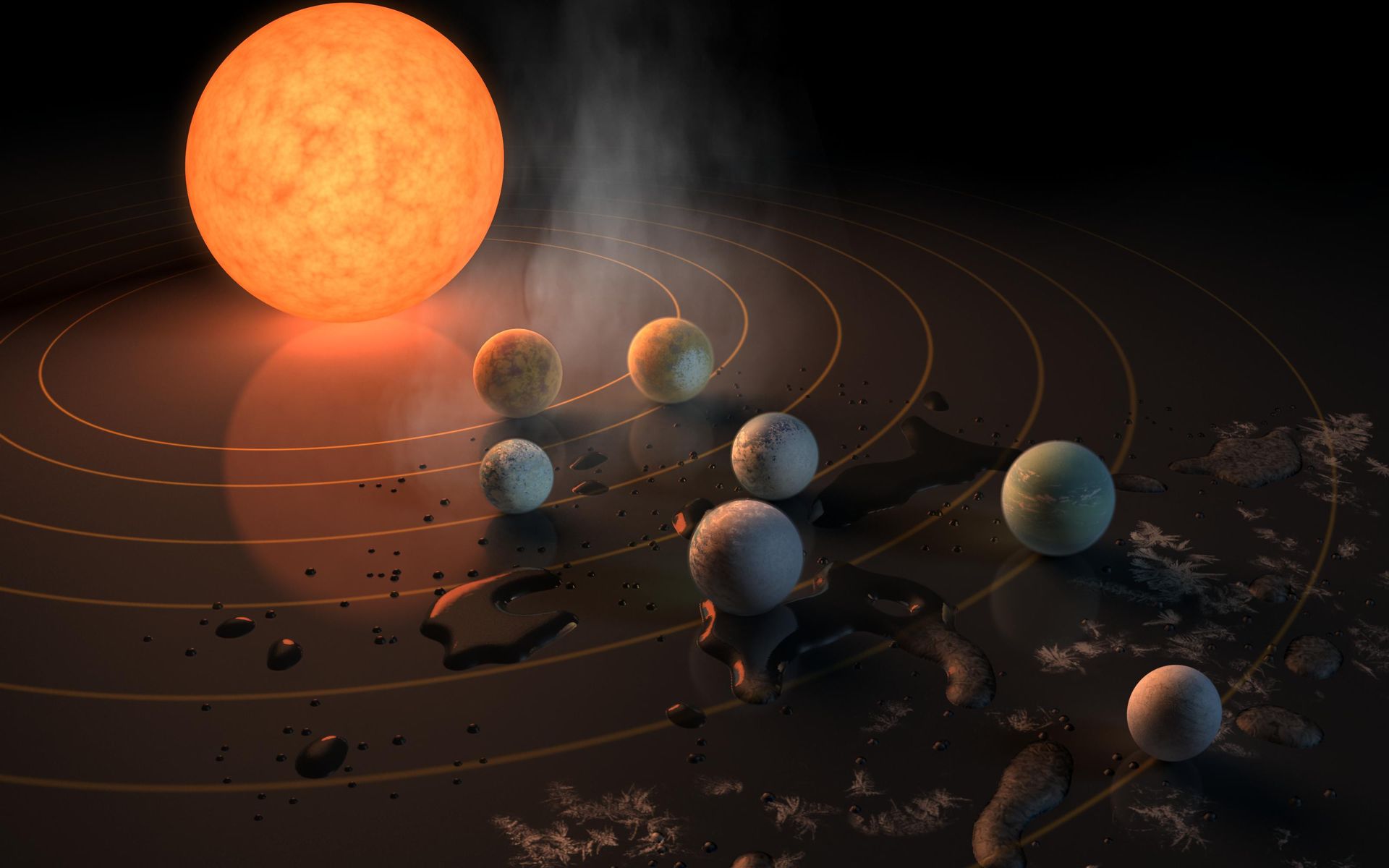 Sistema stellare TRAPPIST-1 pianeti, 1920x1200 Full HD+, PC