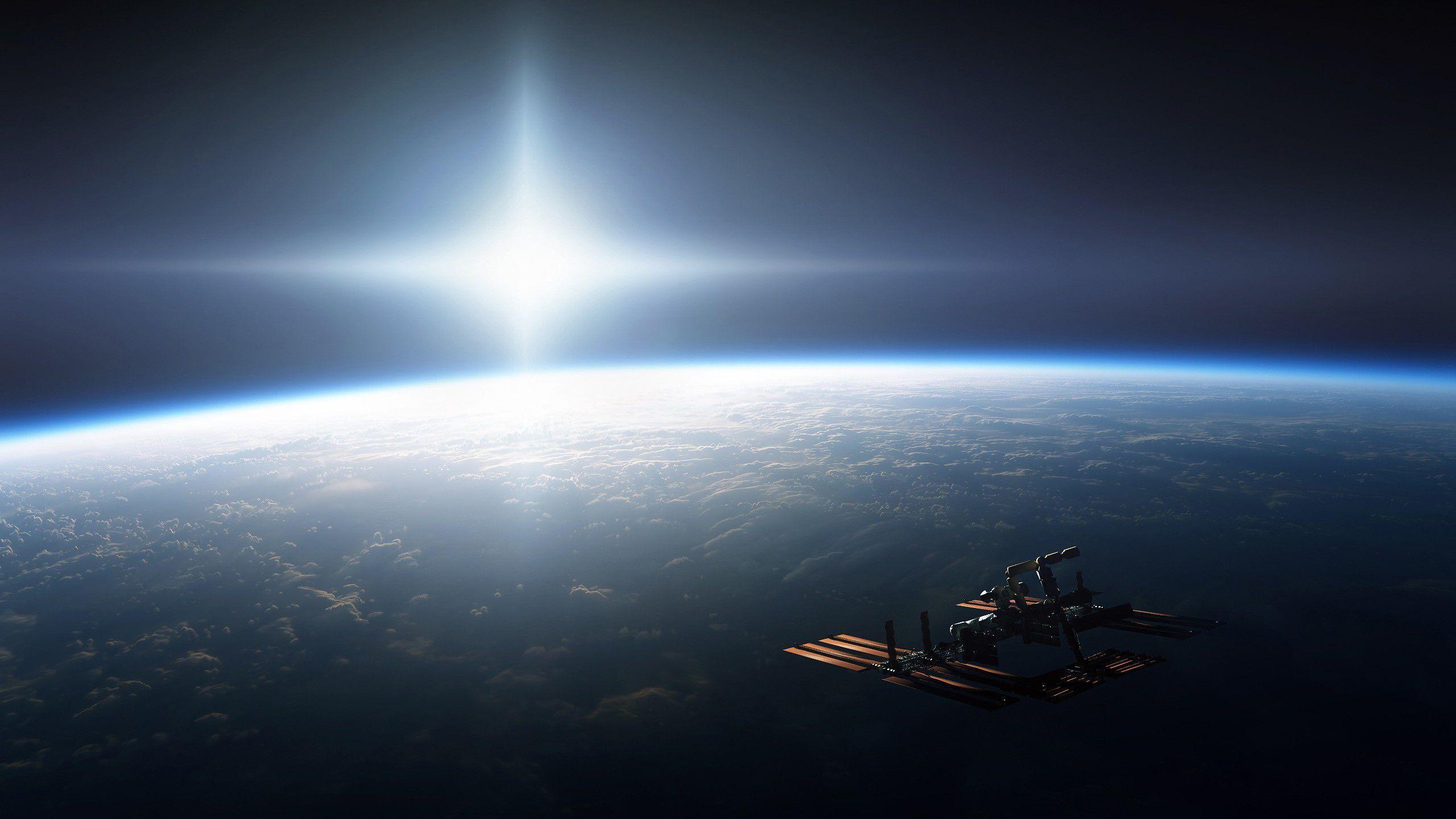 Stazione spaziale sopra la Terra, 2560x1440 2K QHD, PC