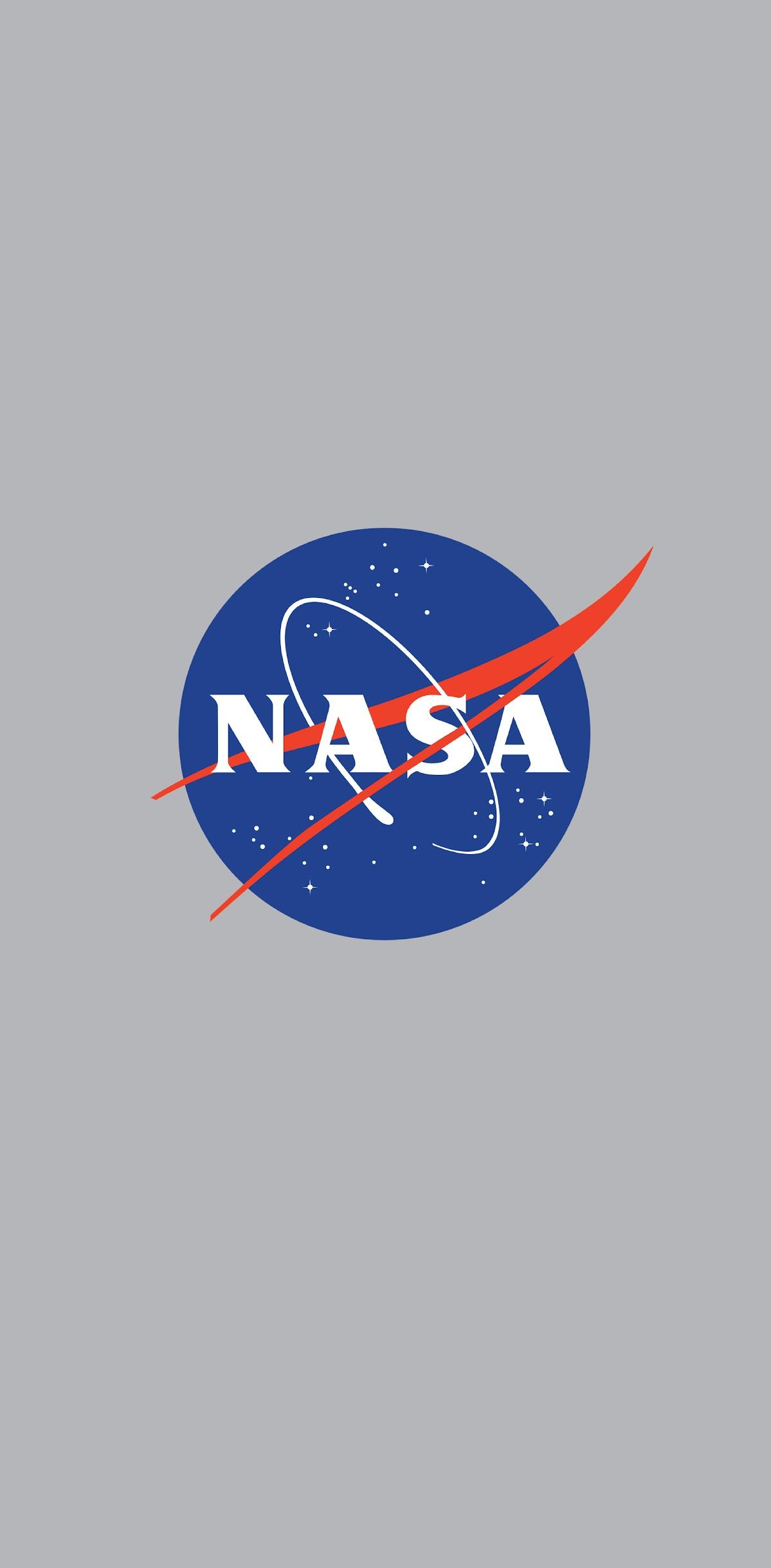 Logo NASA sfondo grigio, 1199x2436 Verticale, Mobile