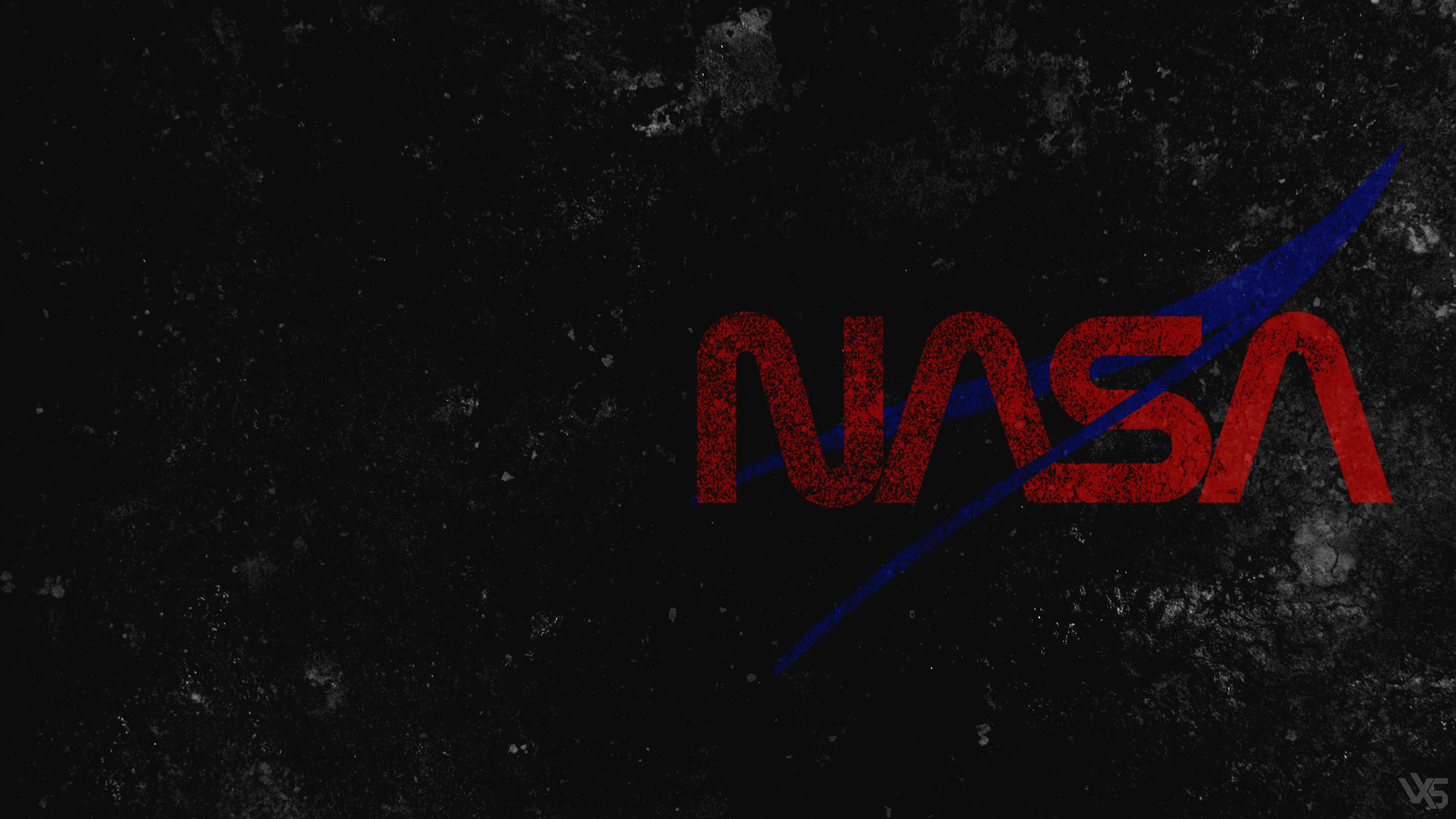 Logo NASA rosso sfondo scuro, 4098x2304 Ultra HD, Monitor 4K