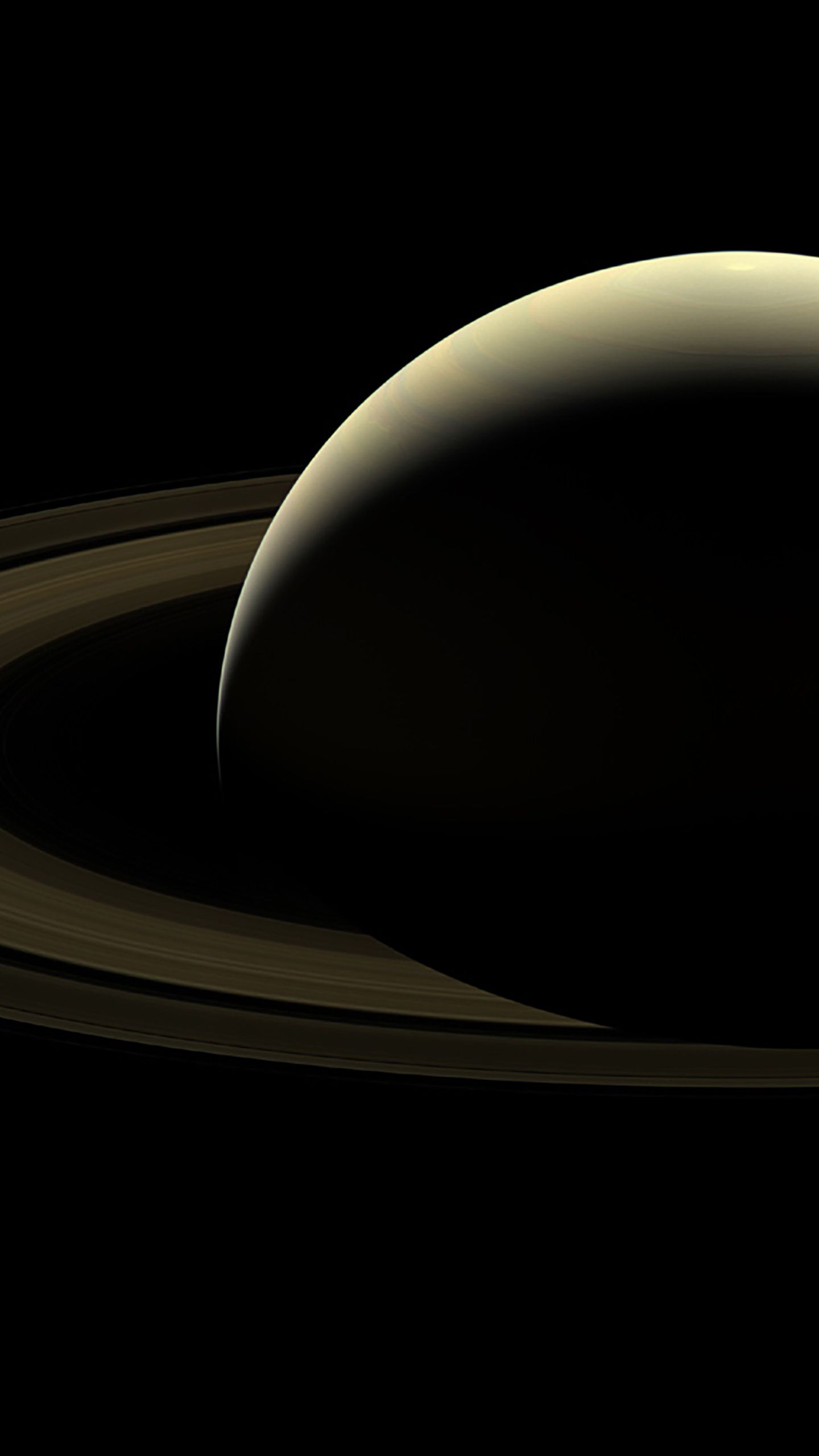 Saturno con anelli spazio, 1440x2560 Full HD Verticale, Smartphone