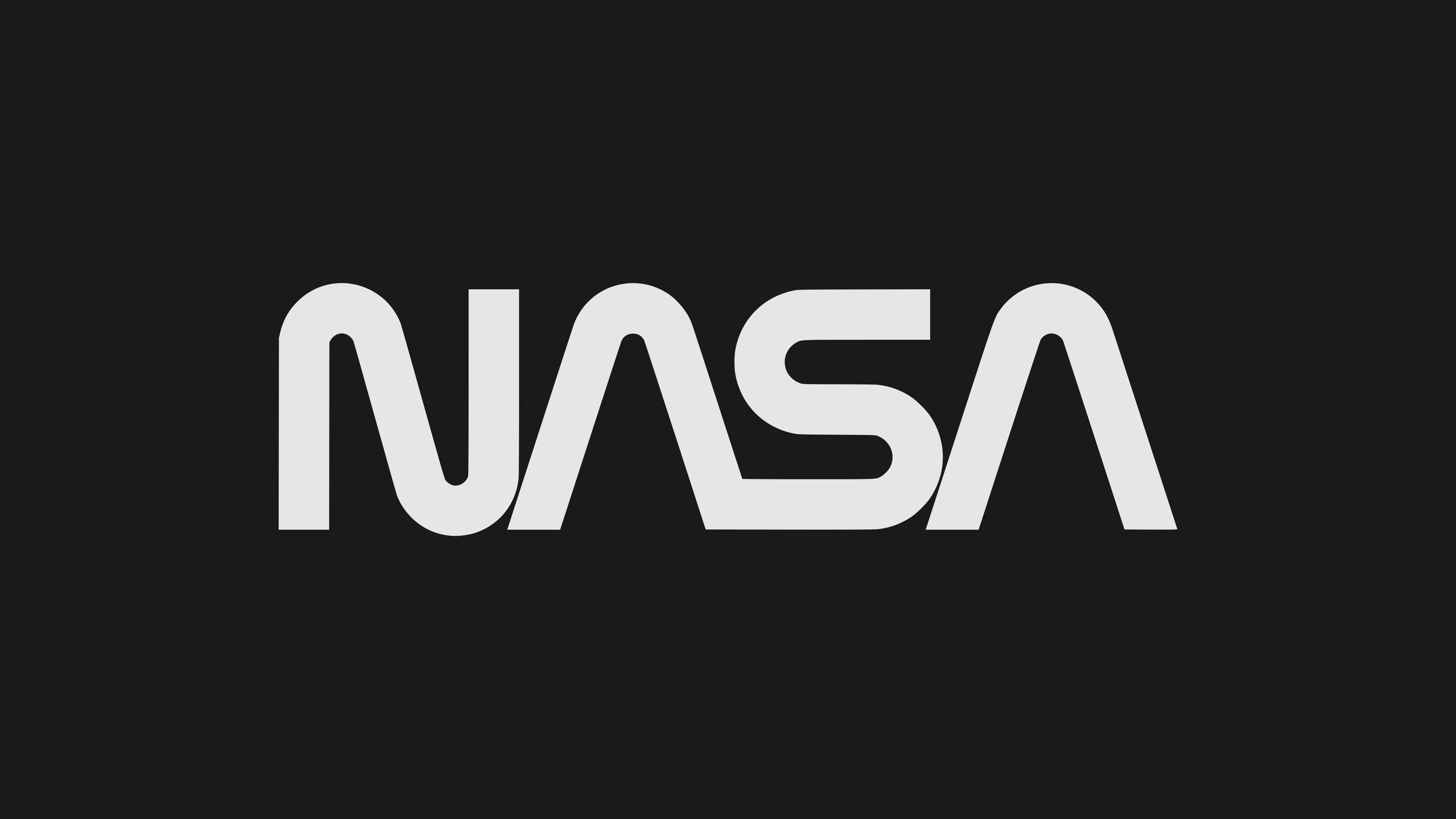 Logo NASA bianco nero, 3840x2160 4K, Monitor 4K