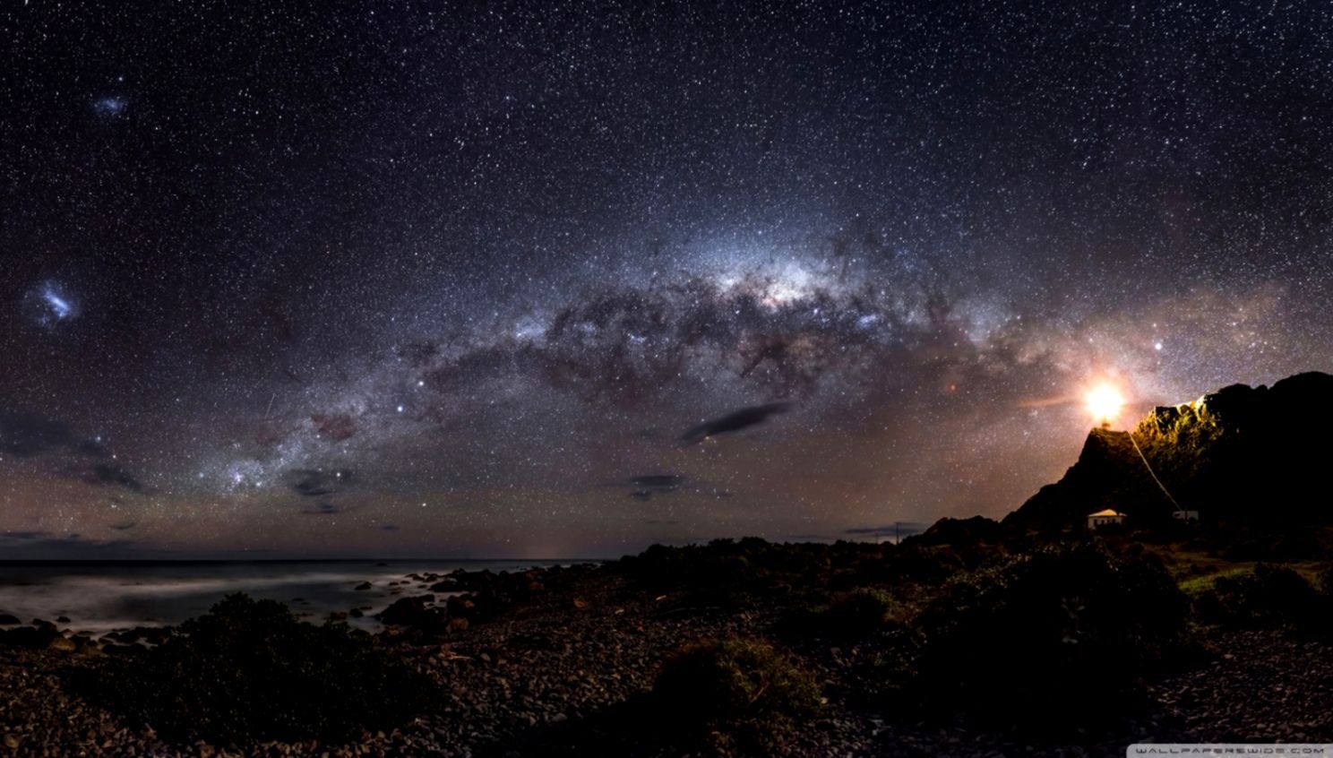 Via Lattea cielo stellato notturno, 1488x846 720p, PC