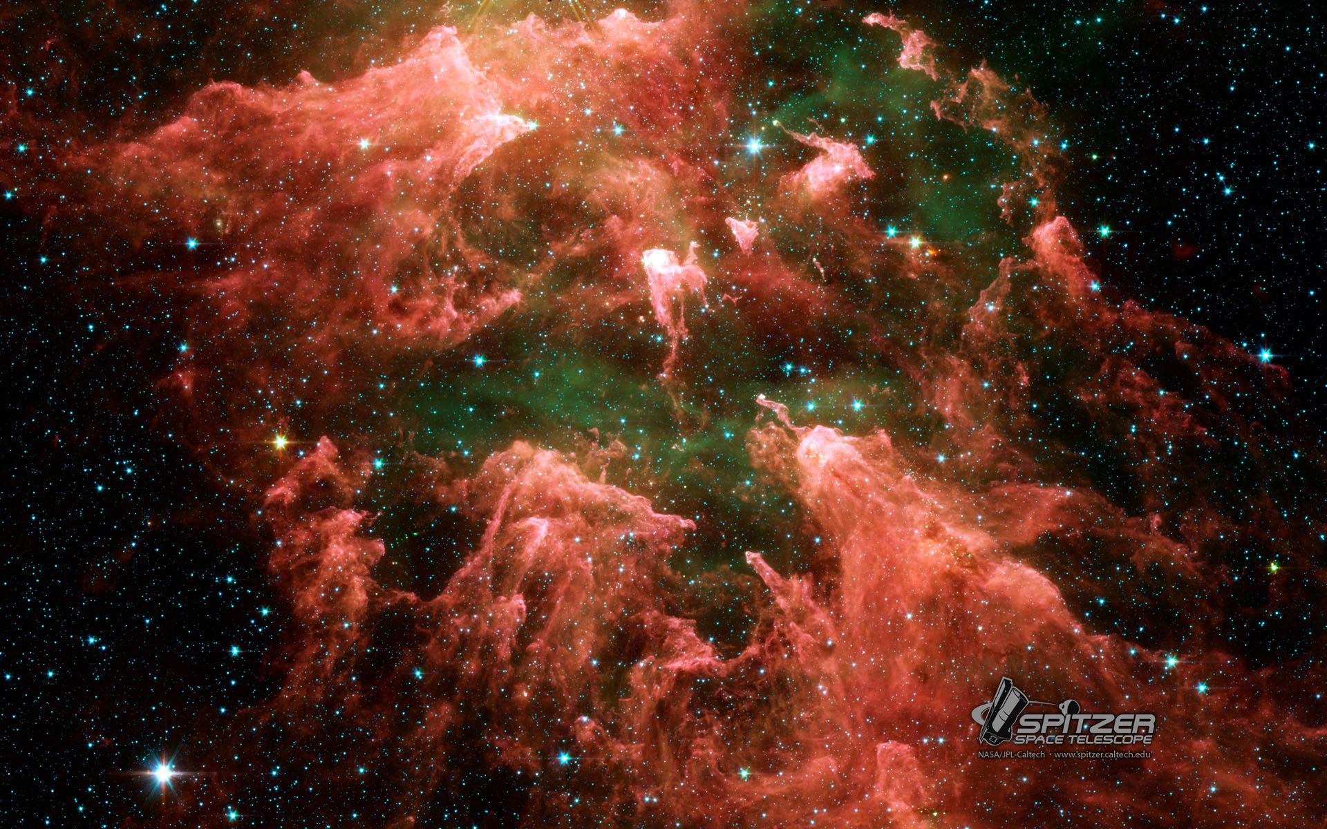Nebulosa rossa e verde spaziale, 1920x1200 Full HD+ WUXGA, Desktop
