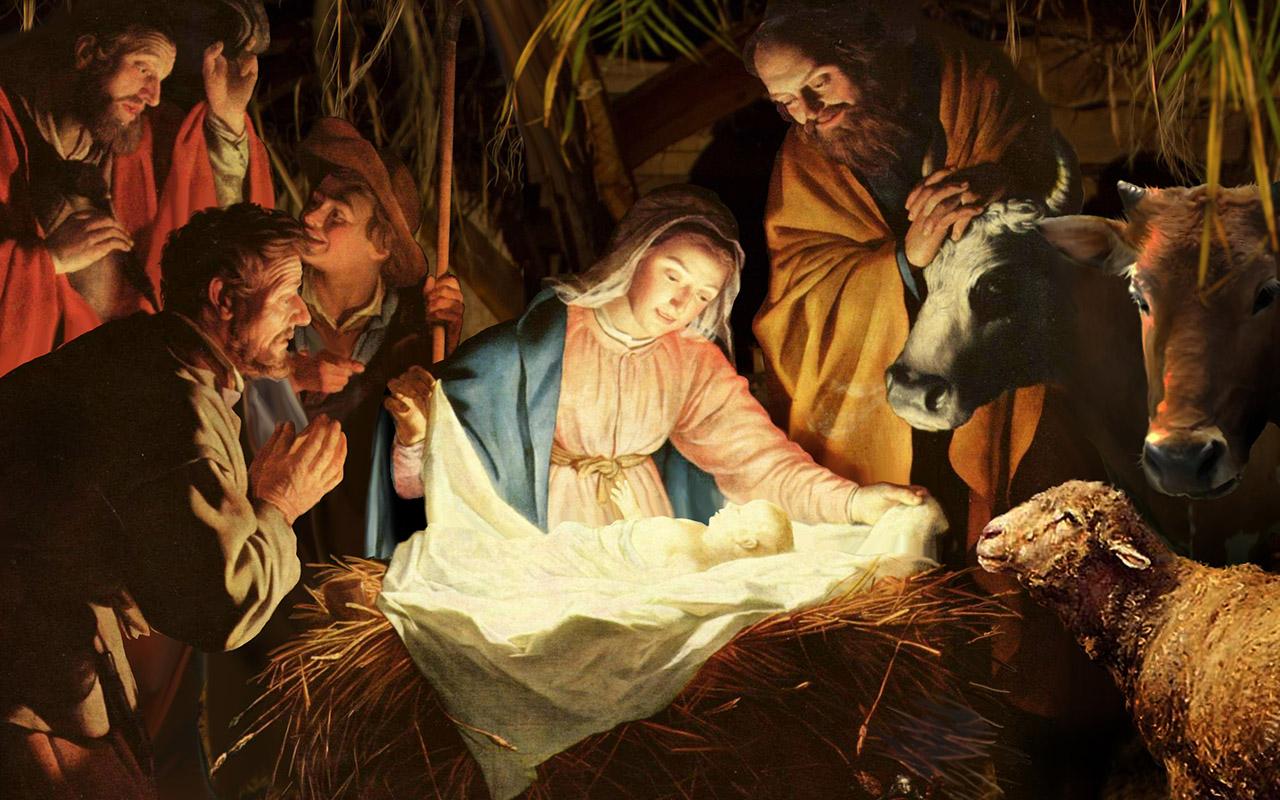 Natività di Gesù nella mangiatoia, 1280x800 HD, Desktop