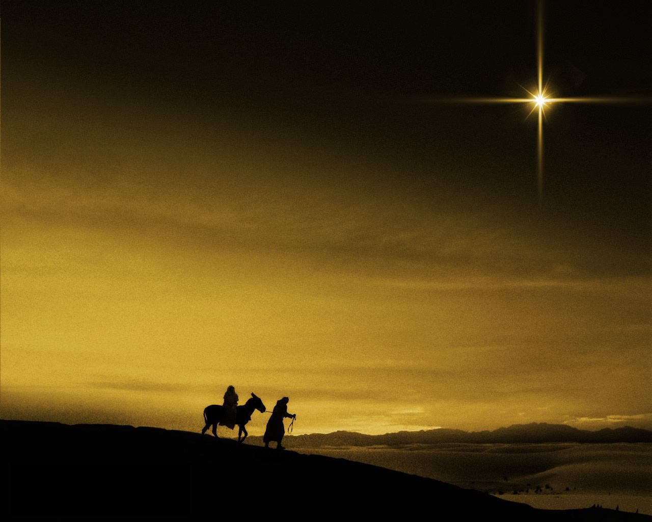 Silhouette Betlemme stella cometa, 1280x1024 720p, PC