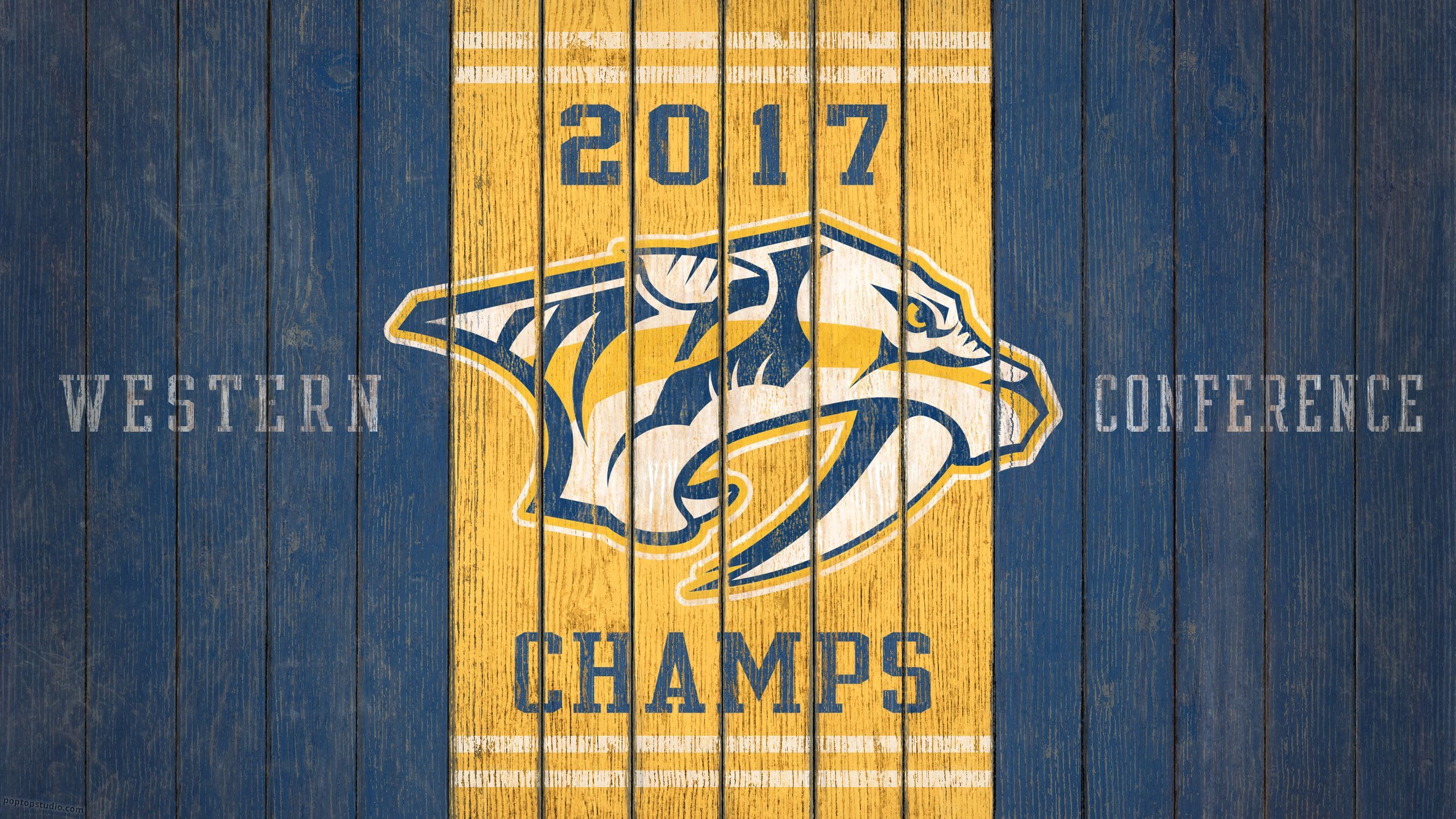 Nashville Predators logo Champs 2017, 2560x1440 1440p, Desktop